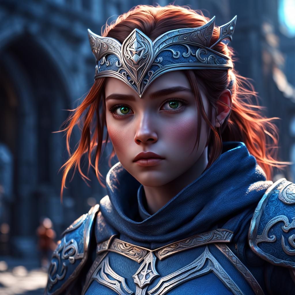 Detailed Fantasy Heroine in Cinematic Style
