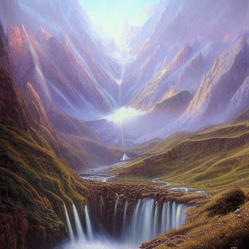 Middle Earth Landscape Oil Painting