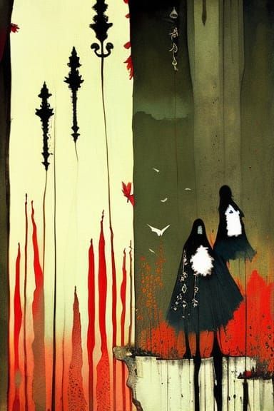 Sinister Ghosts in a Creepy Matte Painting