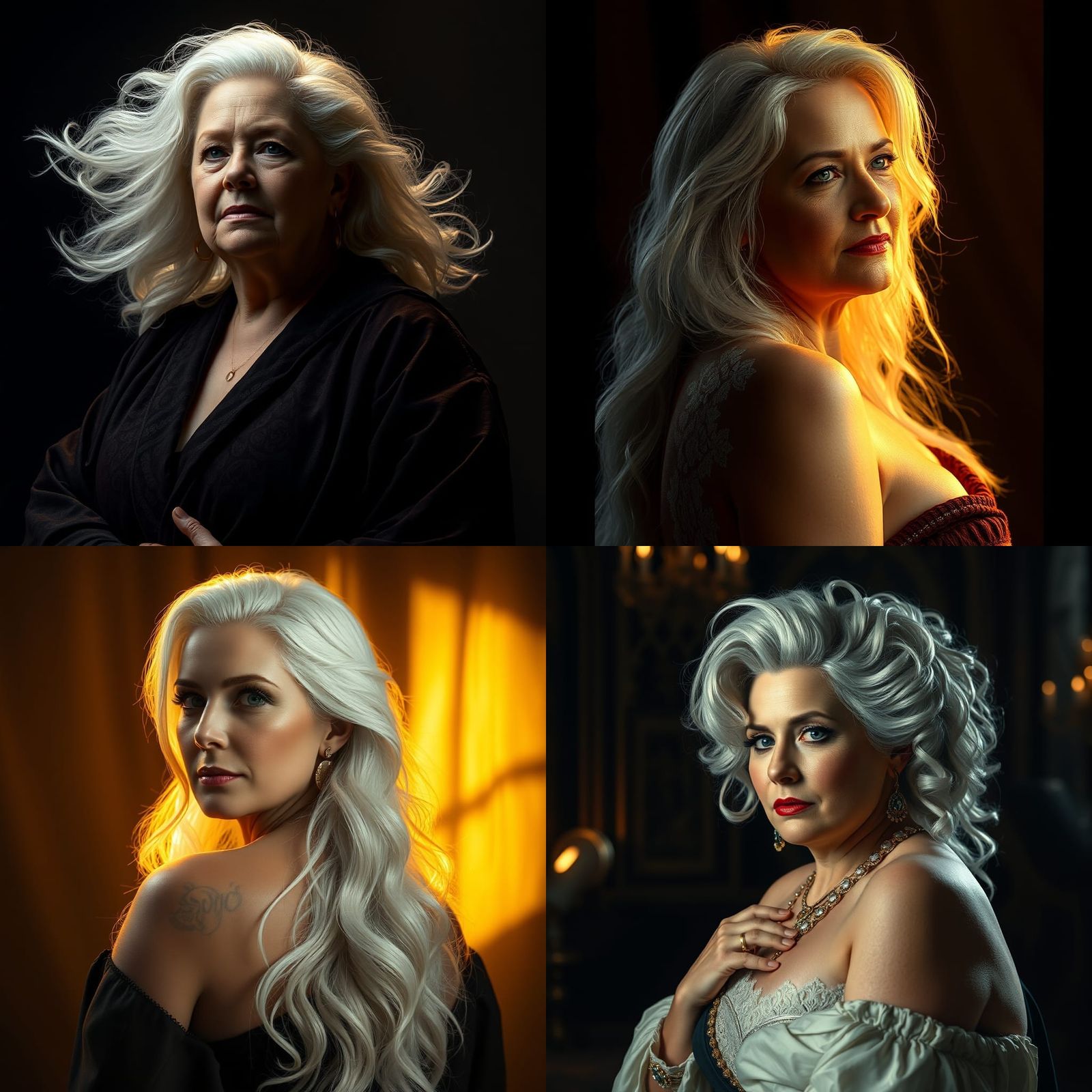 Curvy Woman Portrait in Rembrandt Style, 8K