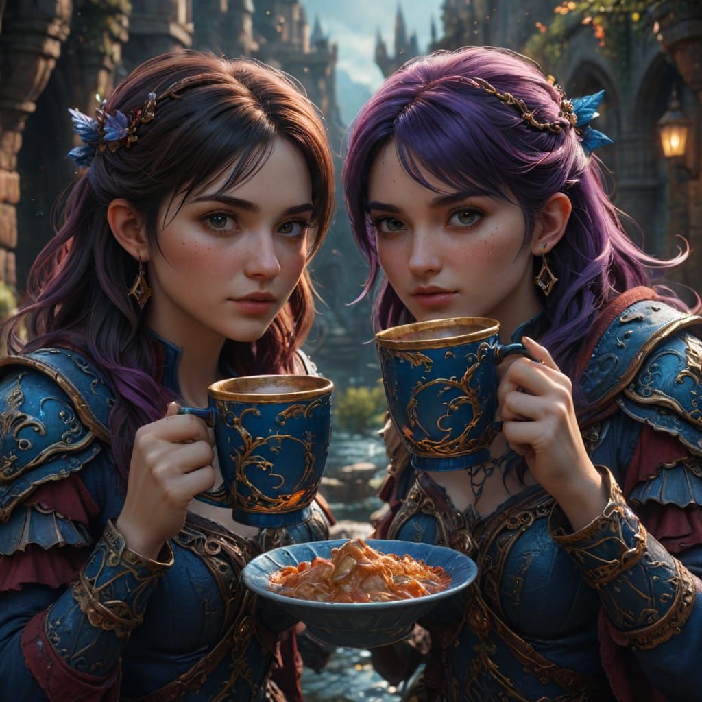 Surreal Fantasy Realm of Two Companions