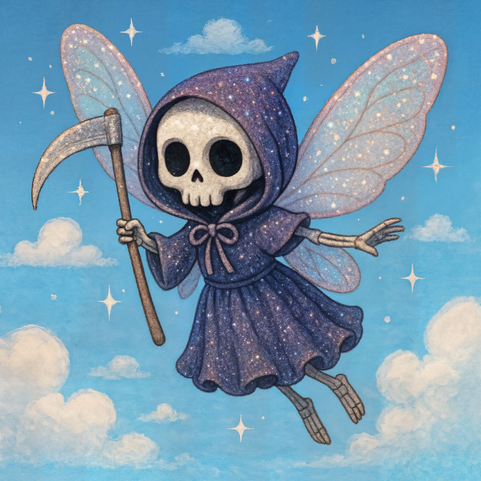 Grim Reaper as Sparkly Fairy in CGI Style
