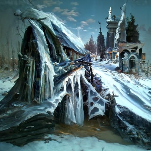 Snezhnaya, Land of Frost: Oil Painting by Gurney