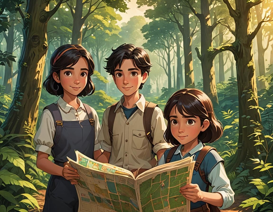 Siblings' Adventure in Magic Forest as Pixar Movie