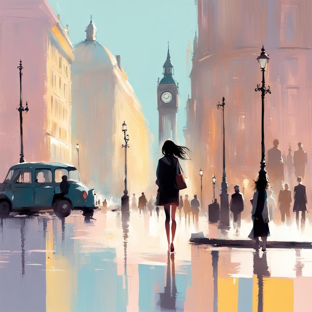 Precious Lee in London: Pastel Illustration