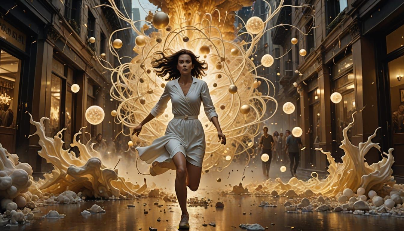 Woman Runs Through Exploding City in 8K