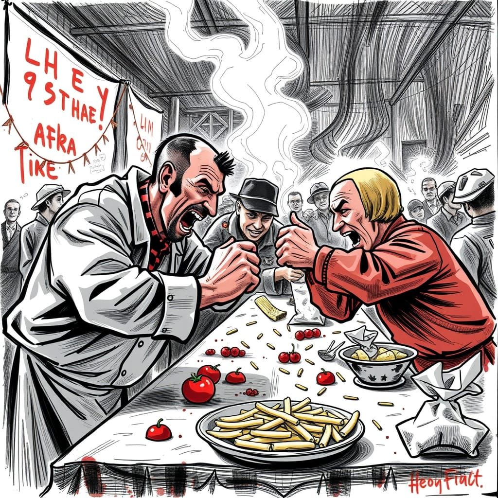 Energetic Food Fight Scene