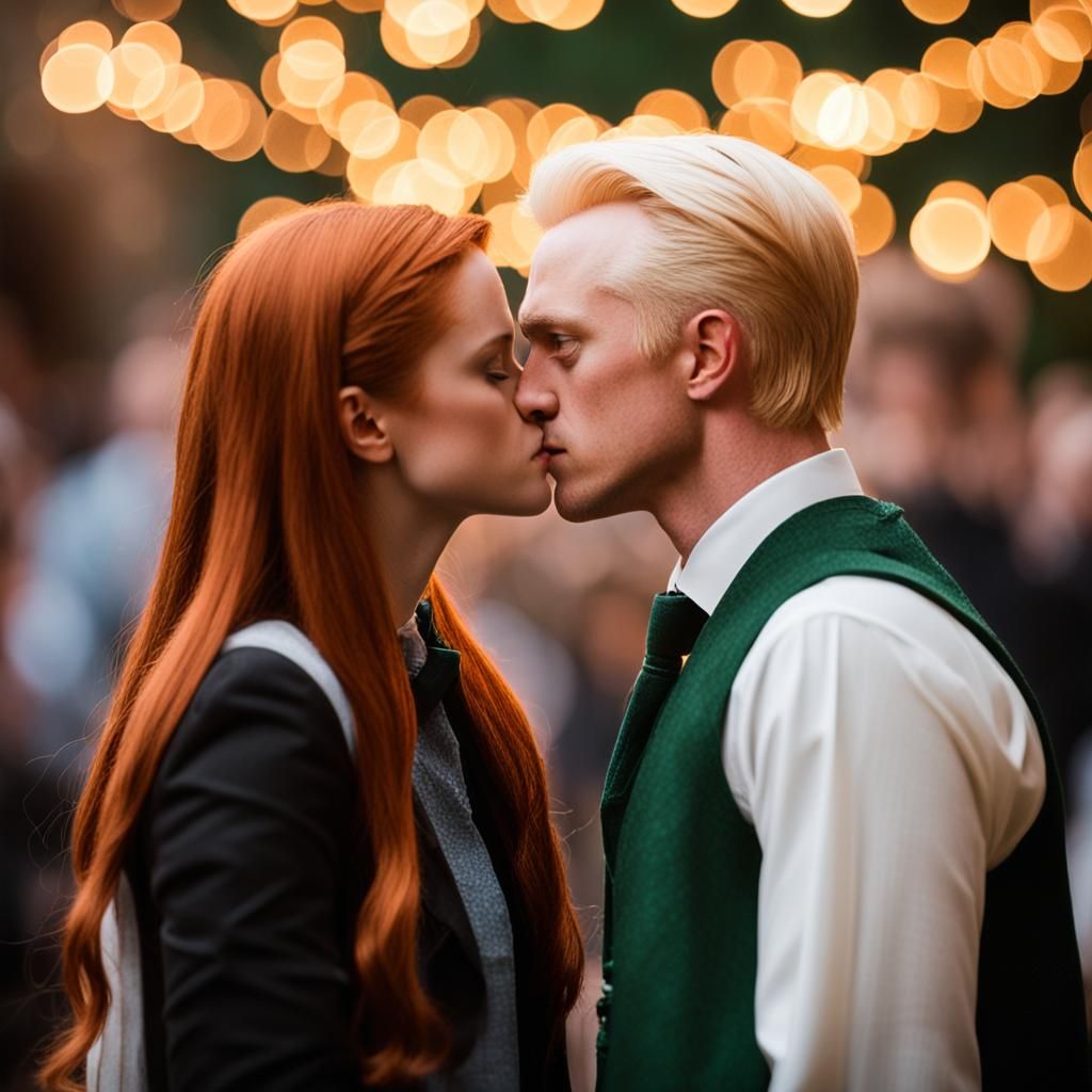 Ginny Weasley and Draco Malfoy Kissing Photo