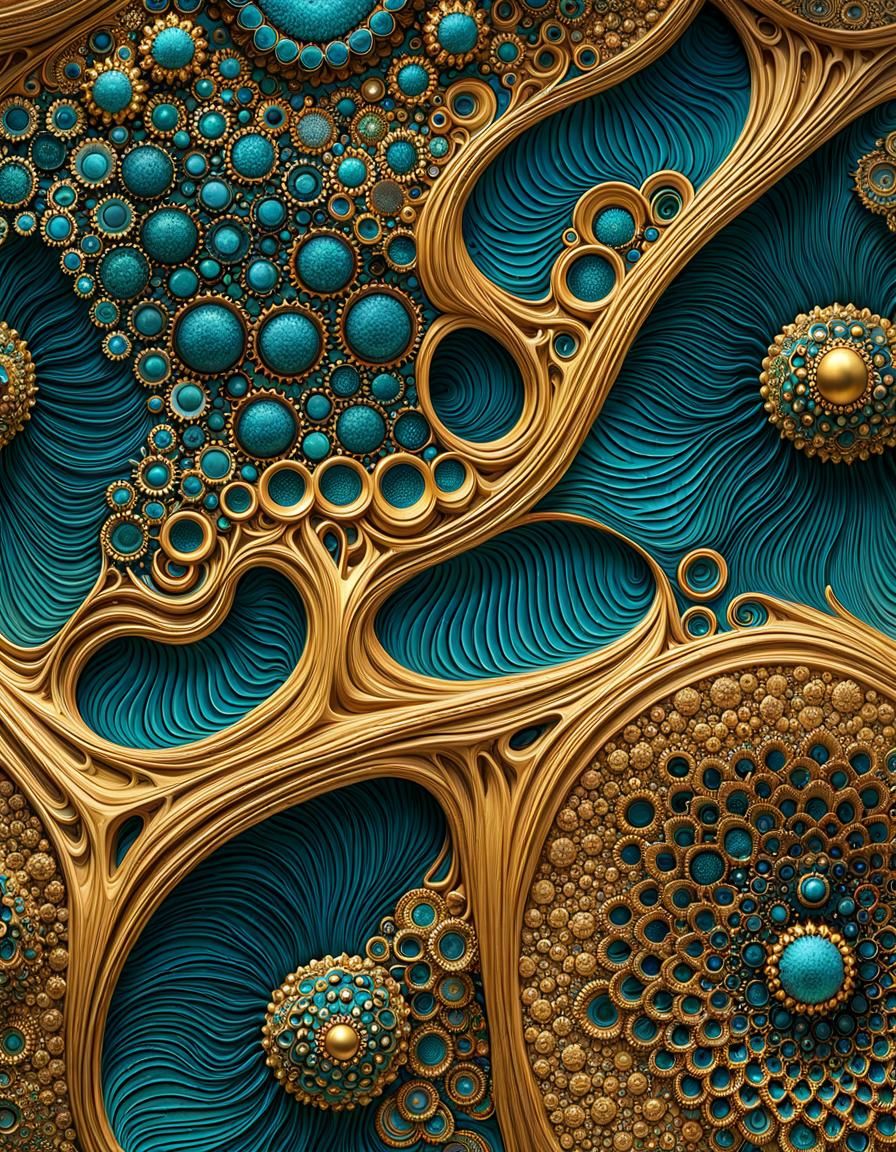 Organic Textures in Detailed Pointillism Painting