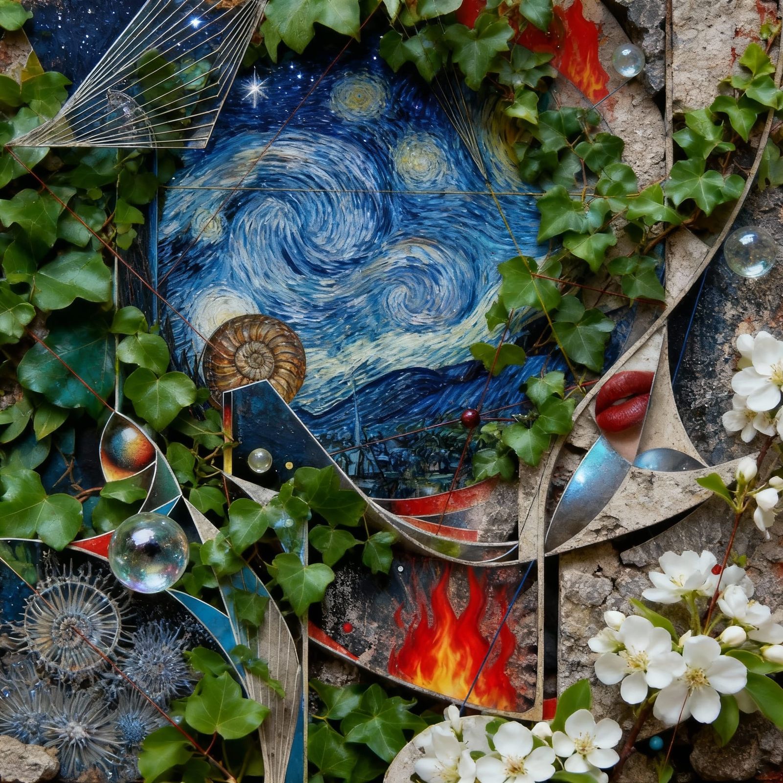 Stunning Starry Night with Nautilus Curves