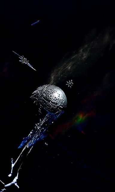Icy Intergalactic Starship Drifting Through Oort Cloud