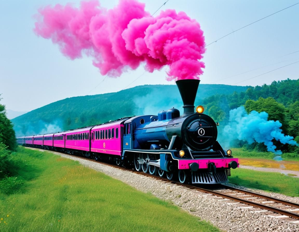 Hot Pink Orient Express with Blue Smoke
