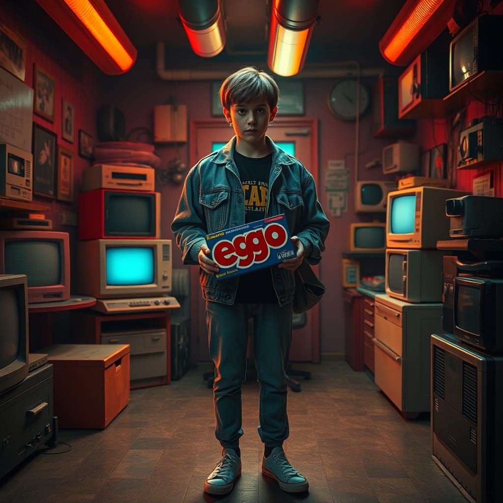 Eerie 80s Mystery in Neon Hues