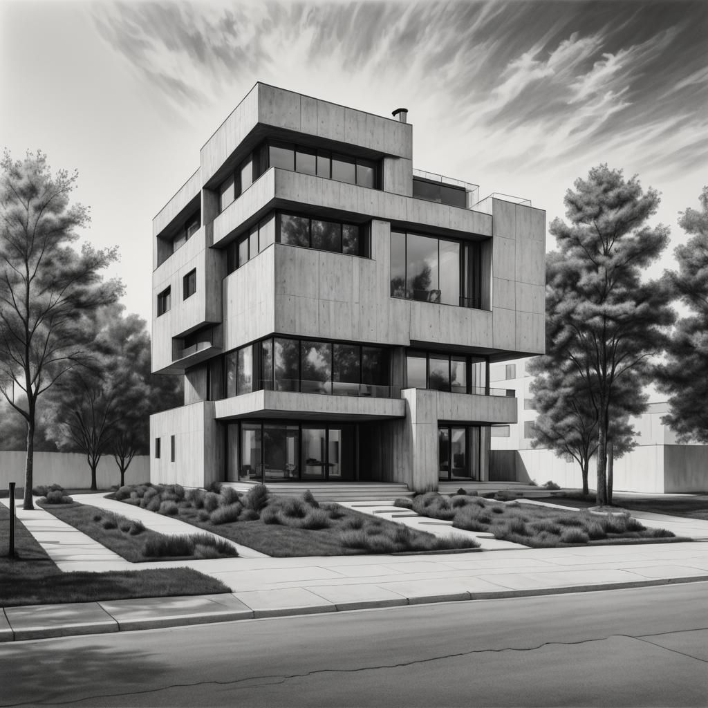 Monochrome Ultra Modern House in Charcoal