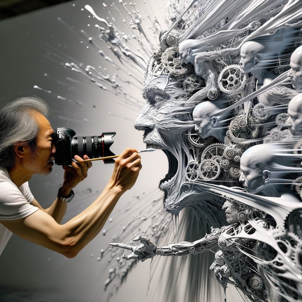 Asian Artist Transforms Human Faces into Clockwork Beings in...