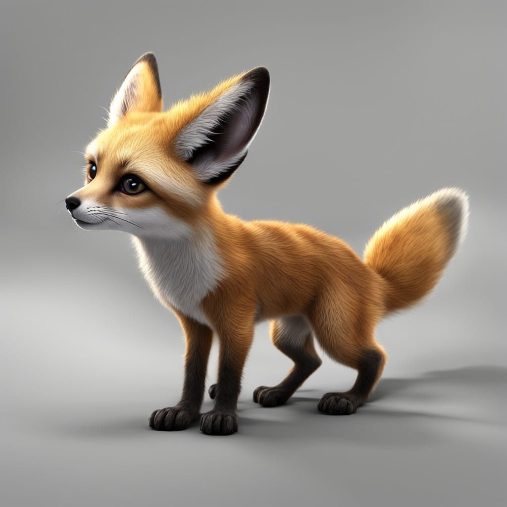 Surreal Fennec Fox Jungle Creature in Photorealistic 3D