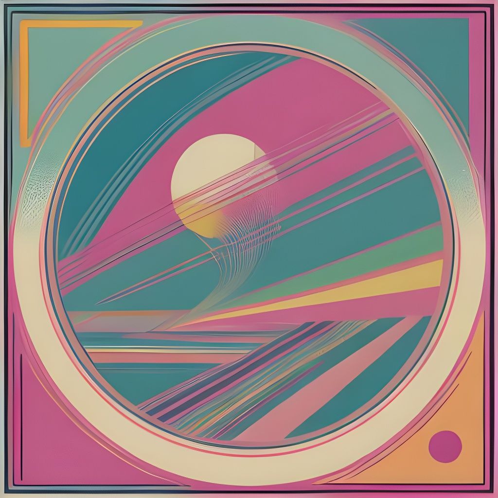 Retro Abstract Graphic Design with Symmetrical Lines