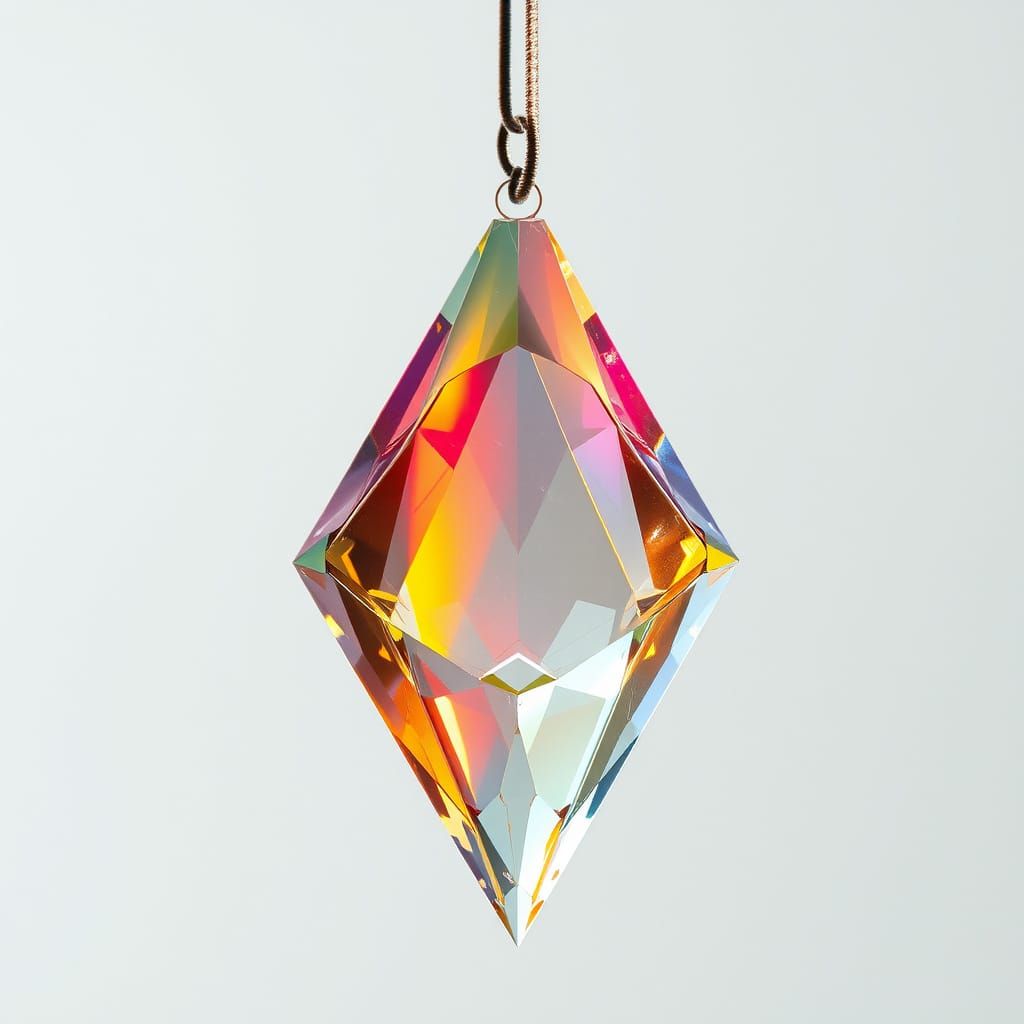 Prism Refracts Light into Rainbow: Futuristic Digital Art