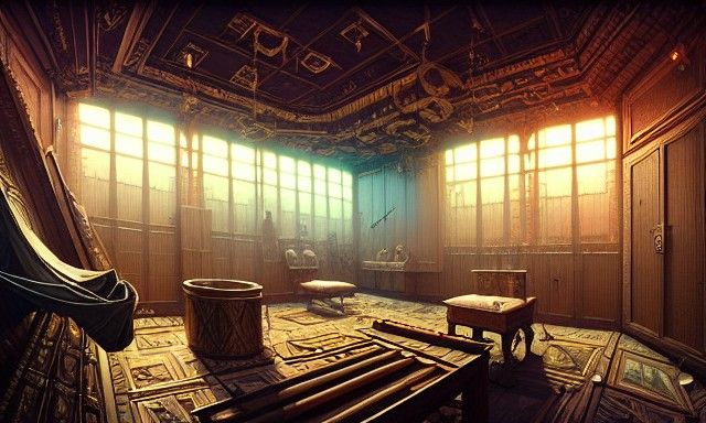 Ornate Sauna Room in Art Deco Style