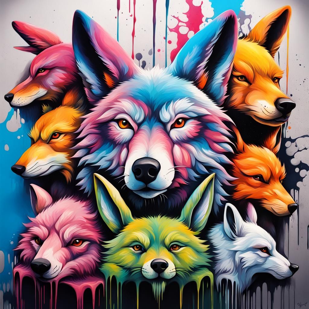 Colorful Graffiti Art of Wild Animals