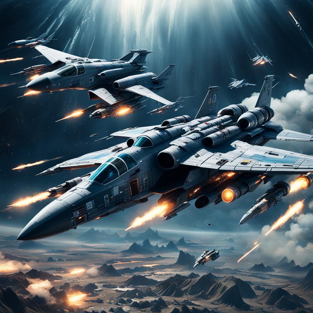 Apex Starfighter Squadron Attack Run: Digital Matte Painting
