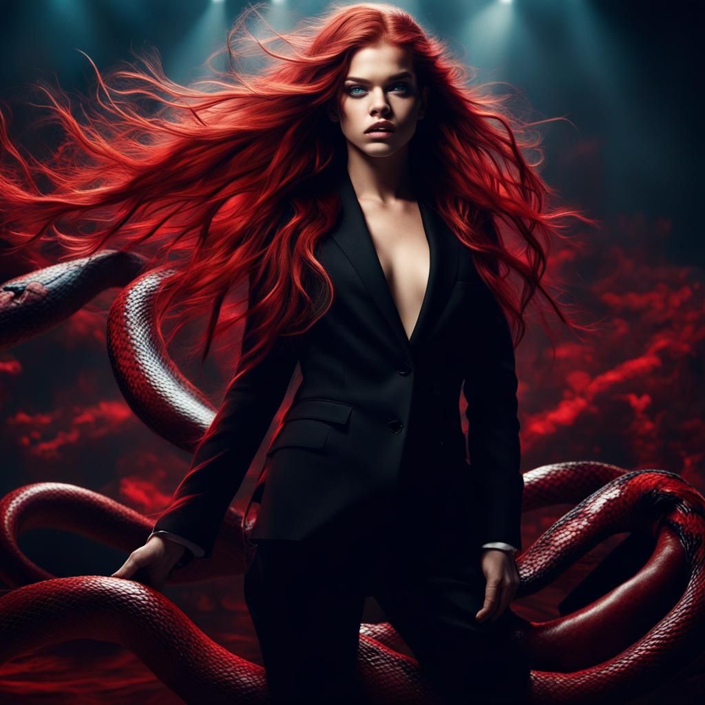 Barbara Palvin on Stage with Bioluminescent Lighting