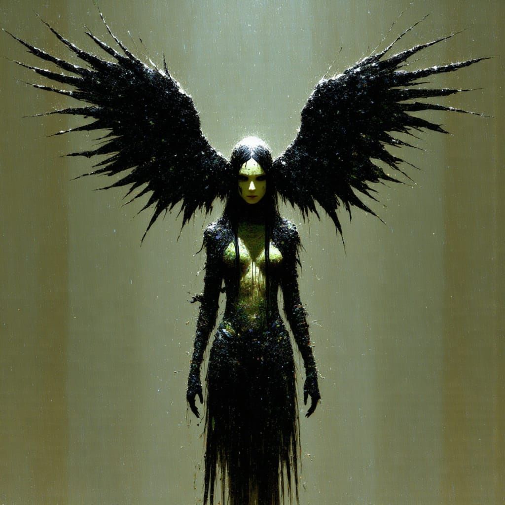 Female Druid Portrait in Raven Style