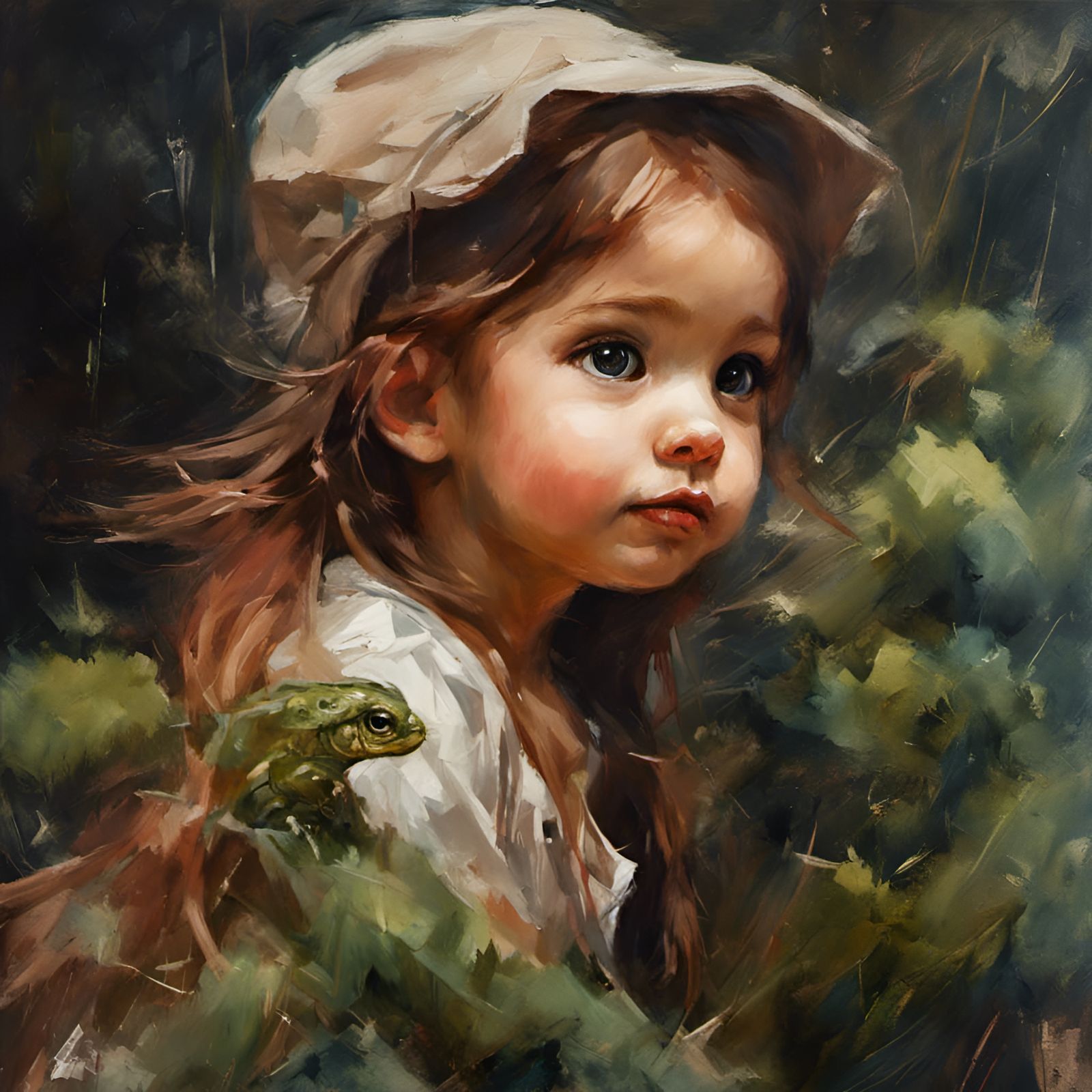 Adorable Oil Painting in Expressive Character Design
