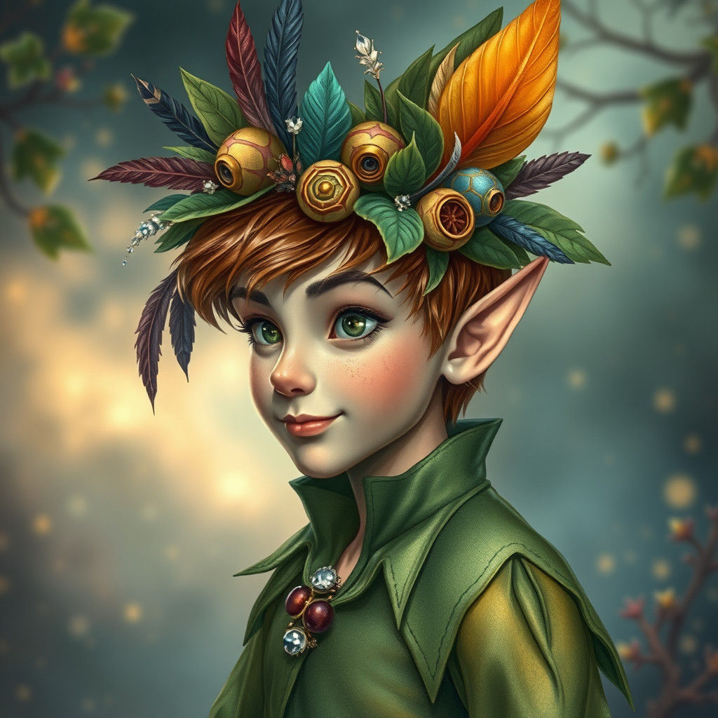 Peter Pan in Gala Hat, Fantasy Art