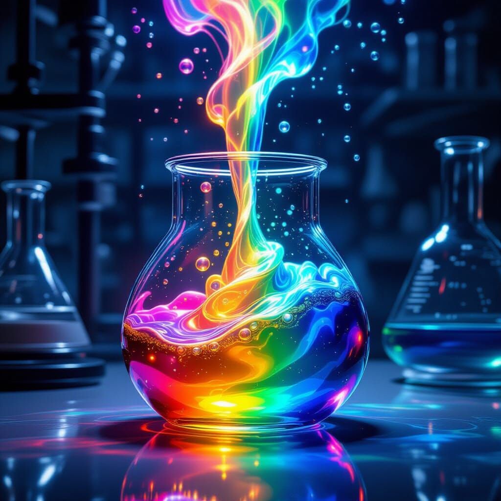 Vibrant Rainbow Goo in Moody Lab - Digital Painting