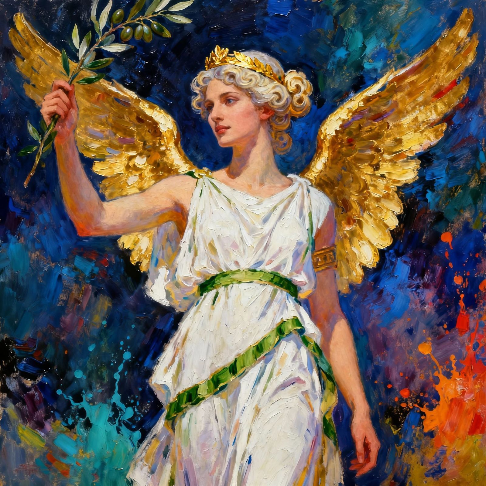 Nike Goddess of Victory in Classical Greek Attire