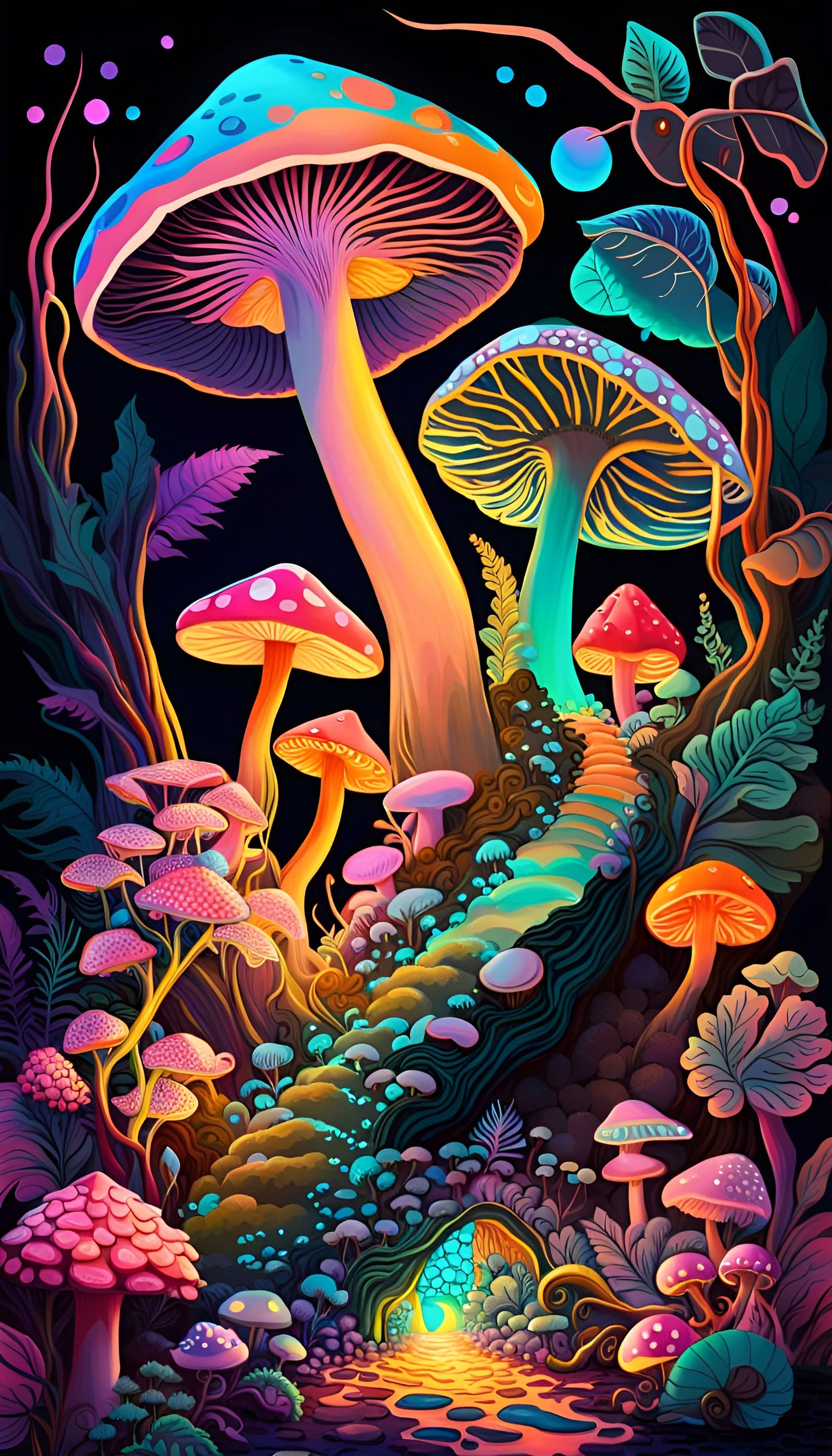 Glowing Mushrooms and Dragon Cubs in Opal Jungle