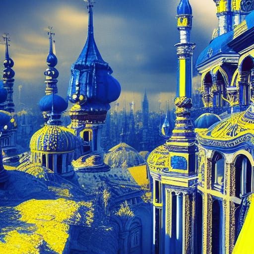 Epic Blue and Yellow Ukraine Digital Painting