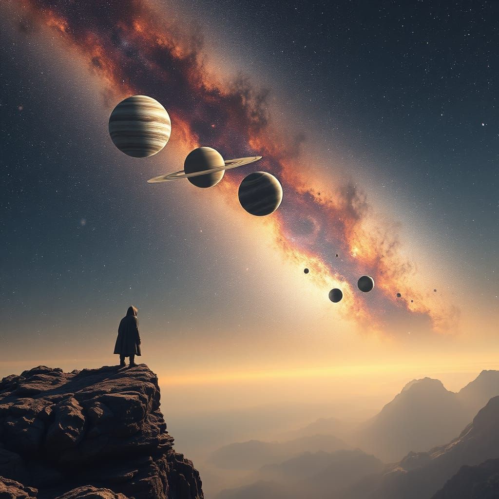 Celestial Alignment: A Hyperrealistic 3D Rendering