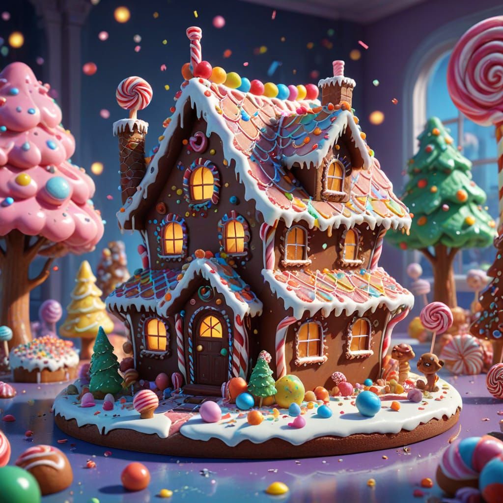 Adorable Chocolate Critters Build Gingerbread House in Candy...