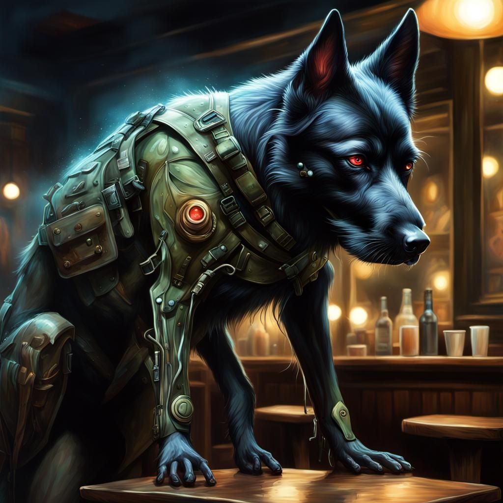 Bioluminescent Ghost in Military Museum Night Cafe