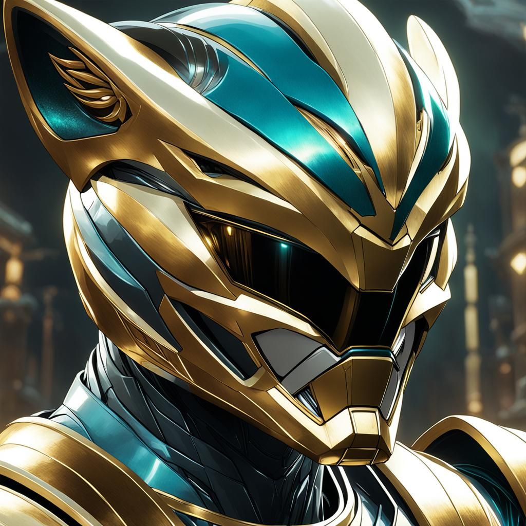 Fox Power Ranger Portrait in Detailed Splash Art