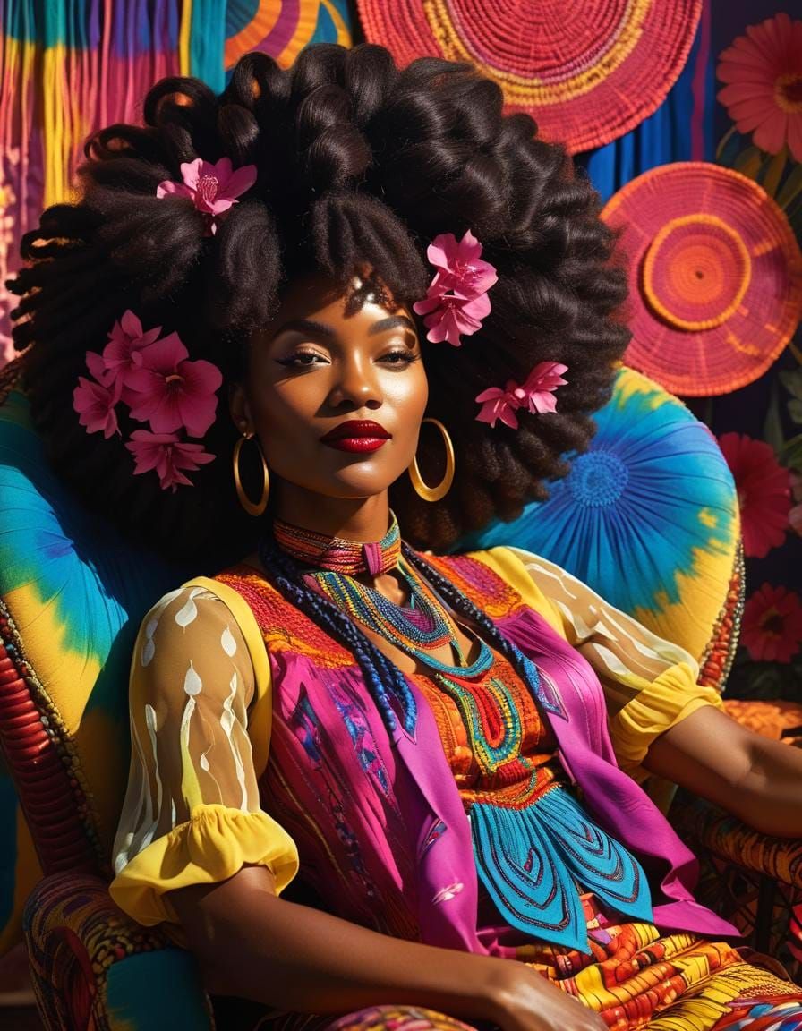 Radiant Bohemian Goddess in Vibrant Splendor