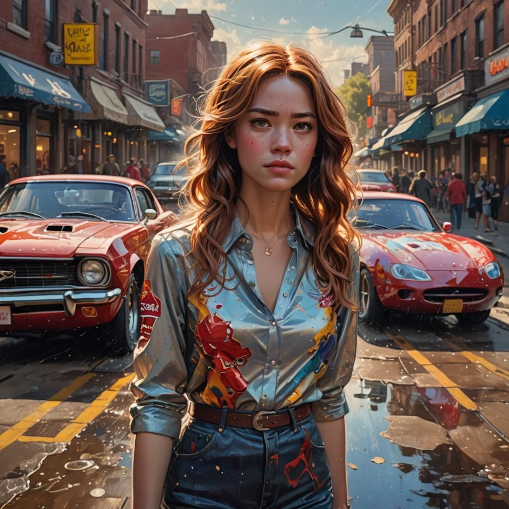 Lightning McQueen and Sally: Hyperrealistic Date Scene