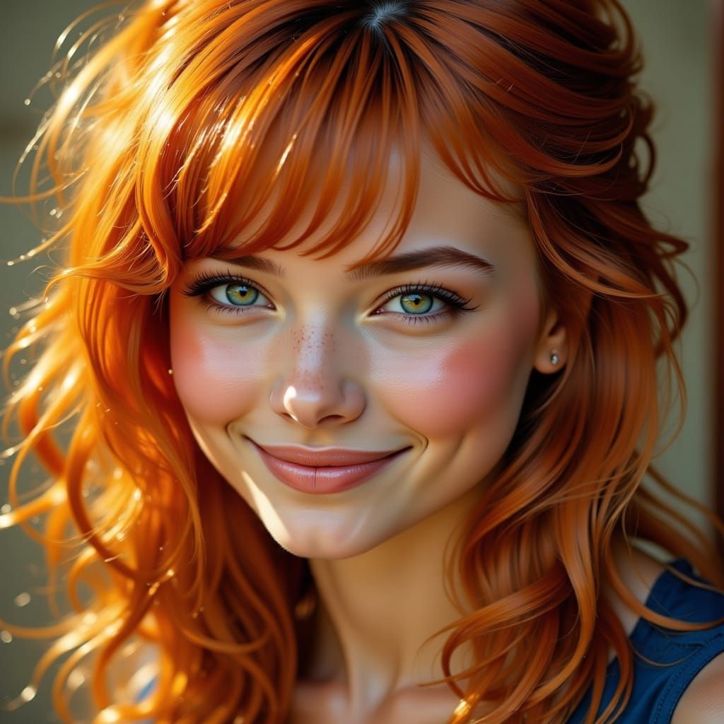 Smiling eurasian beauty