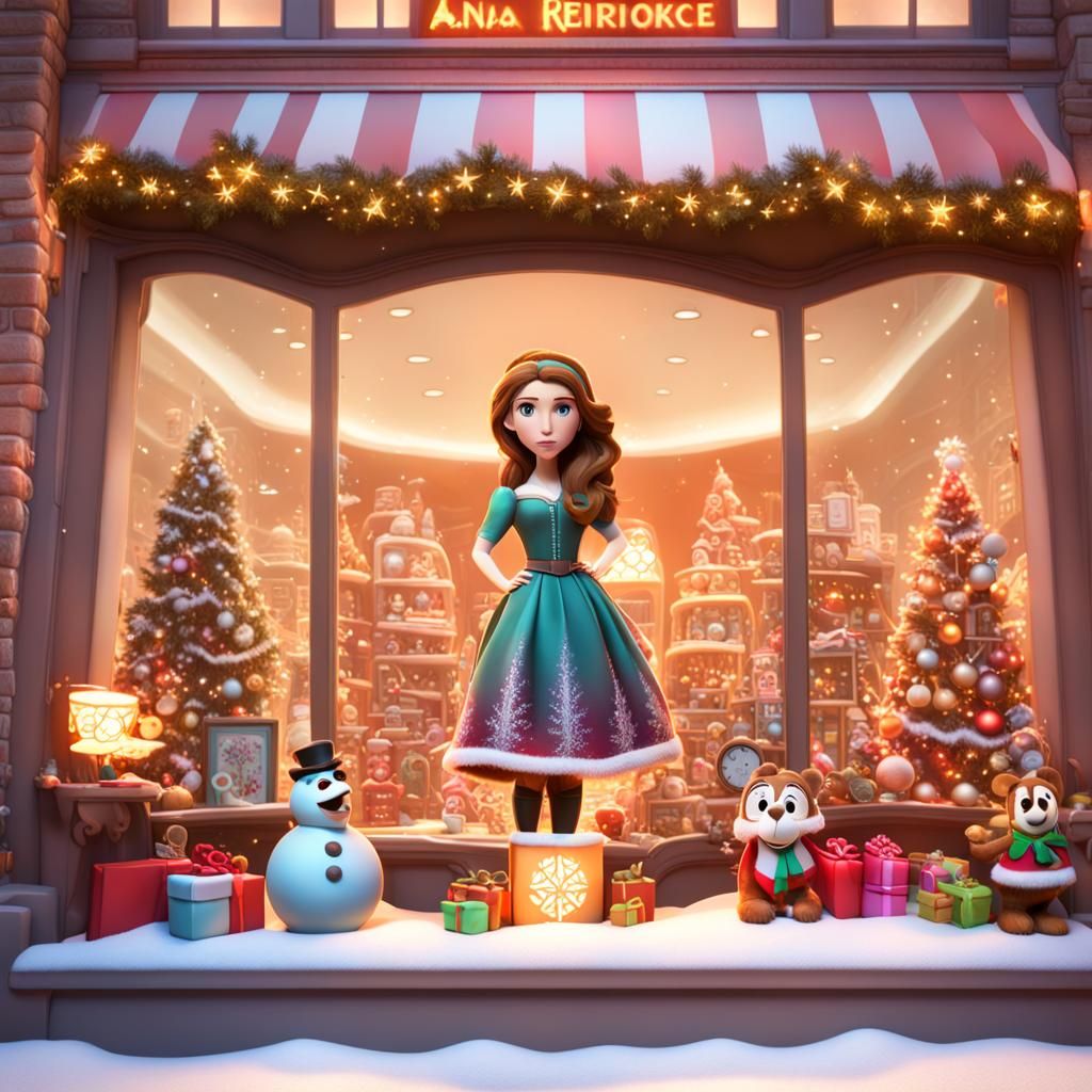 Christmas Toy Shop Display with Anna Kendrick Toys