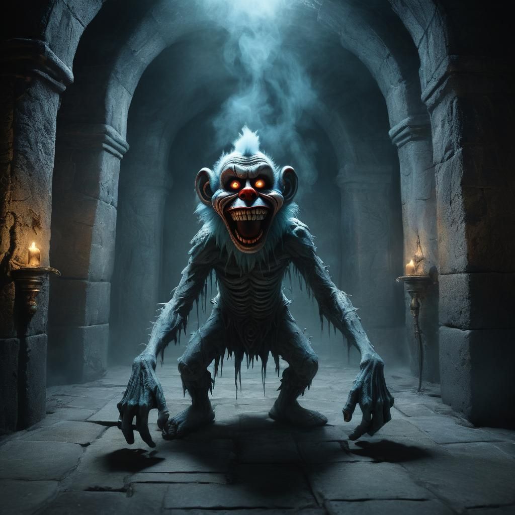 Zombie Monkey Clown in Celtic Dungeon: Dark Fantasy