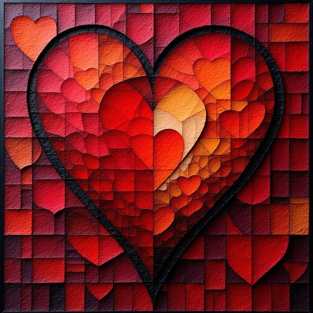 Mesmerizing Heart Tessellations in Impossible Geometry