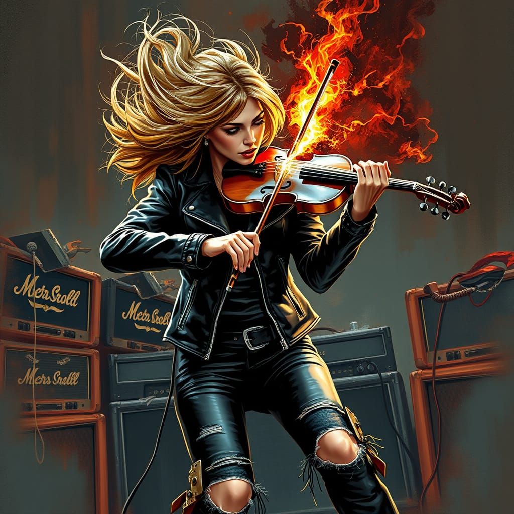 Electric Rock Violinist Unleashes Sonic Fury
