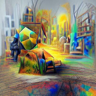 Abstract Acrylic Art with Film Noir Elements