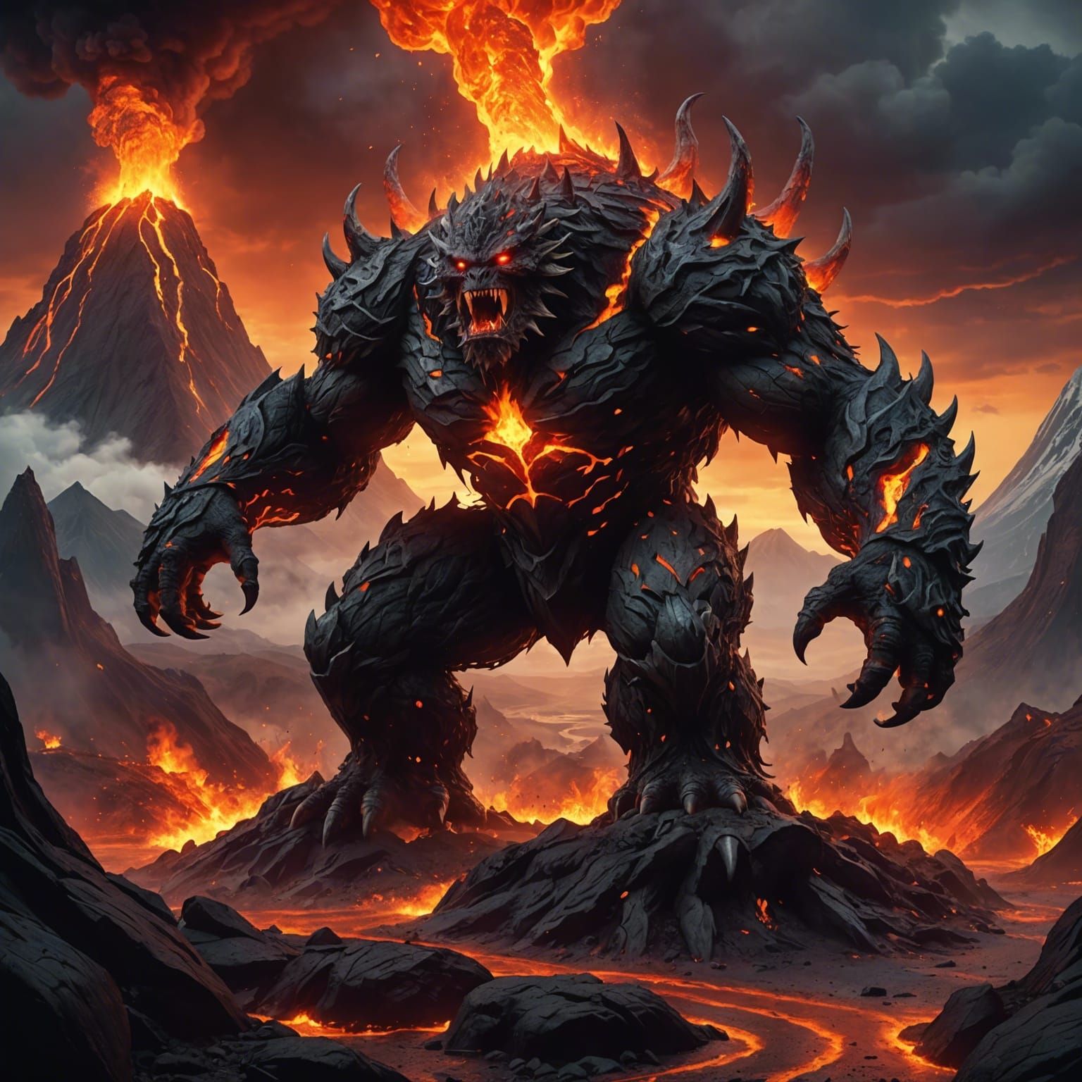 Magma Monster on Volcano Splash Screen