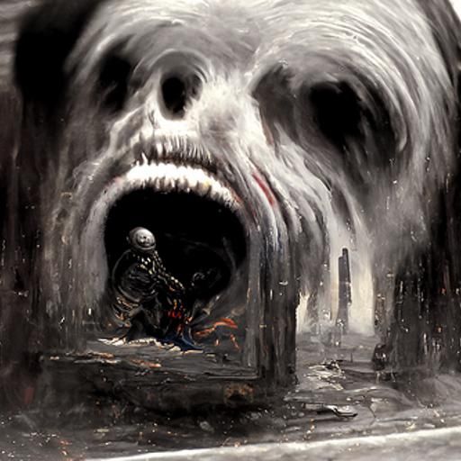 Colossal Horror in Dark Illustration Style