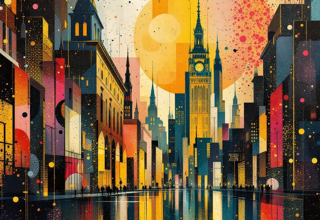 Art Deco Meets Pop Art in a Digital Illustration