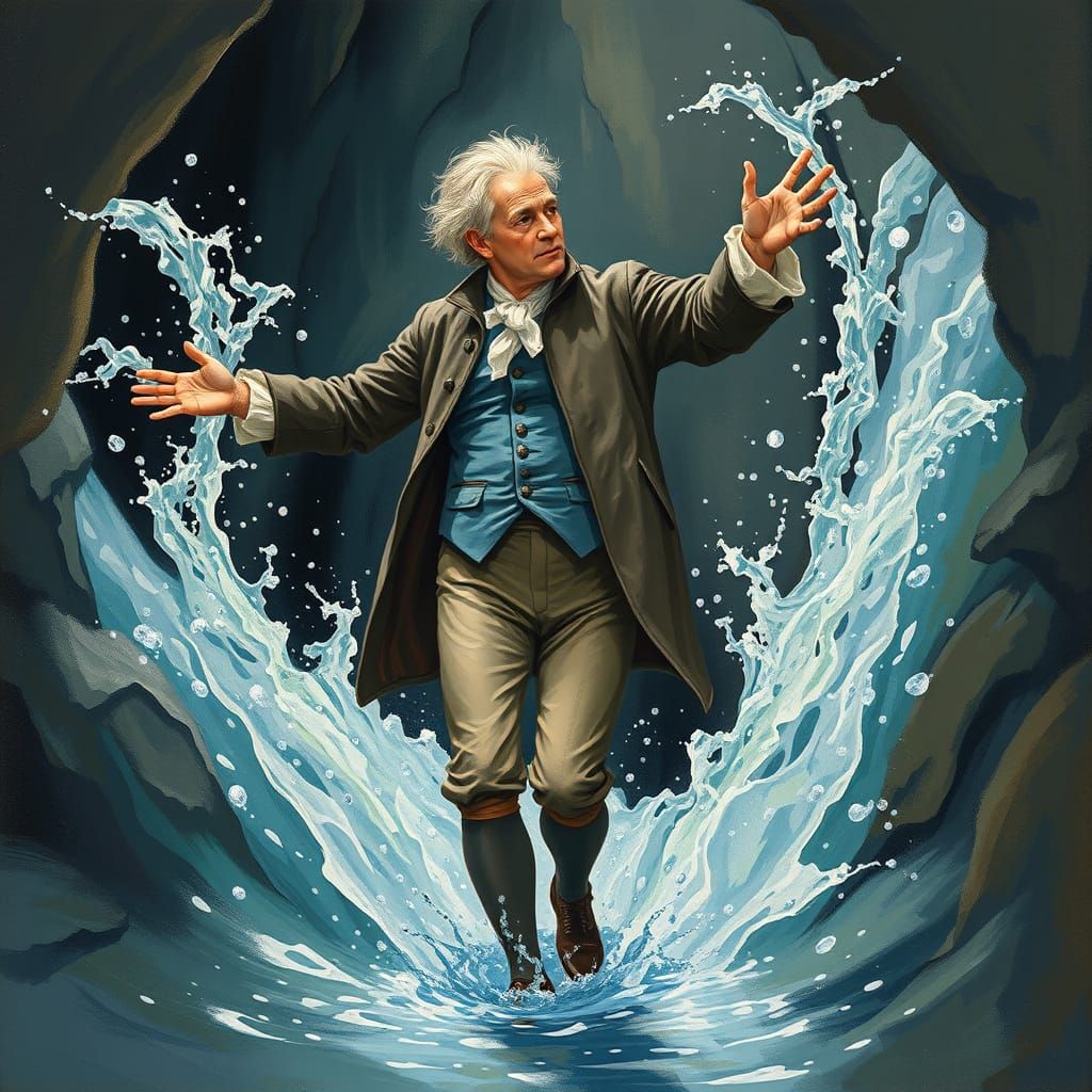 Jean de la Fontaine in Gouache Painting Style