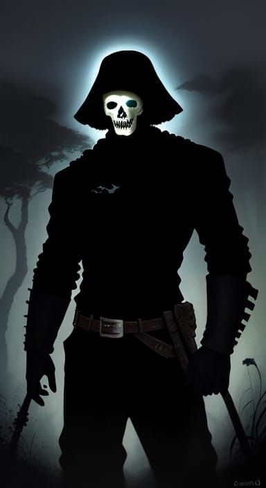 Broken Gravestone in Misty Cemetery, Dark Realism